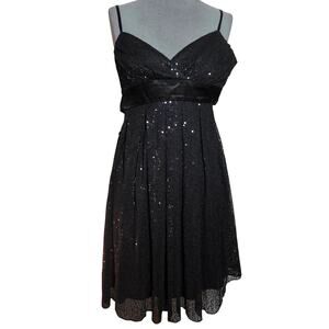 b. darlin pattern sequin bow back bodycon dress B. Darlin Pattern Sequin Bow Back Bodycon Homecoming Dress, Womens, 9, Navy/Navy